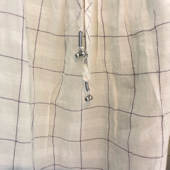 Holding Horses Anthropologie Top Plaid Cream M - Picture 6 of 8
